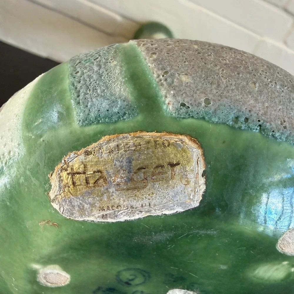 Vintage Haeger Pottery Green Drip Glaze Bud Vase USA Signed‎ Mid Century Modern
